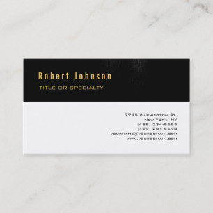 Black Stripe White Background Gold Business Card