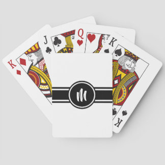 Black Striped Customisable Personalised Monogram Playing Cards
