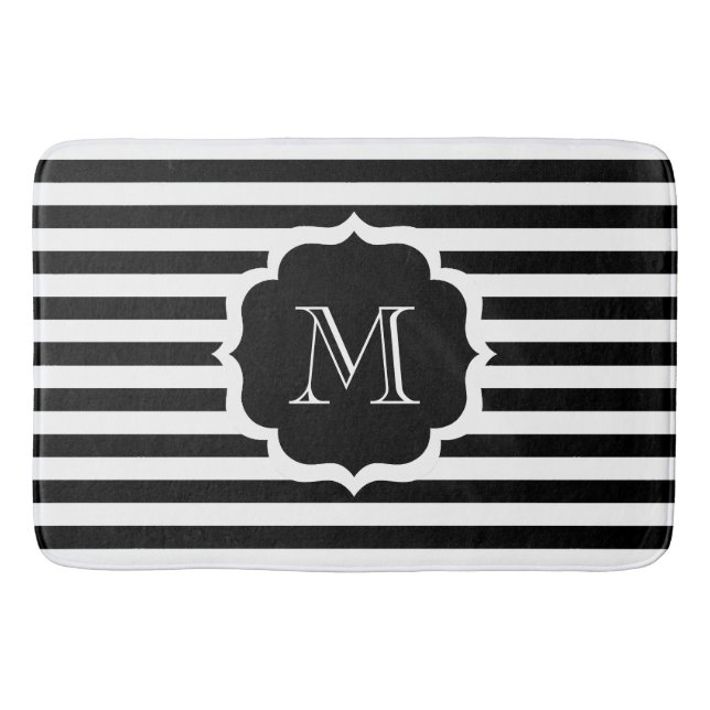 Black Stripes Bath Mat (Front)