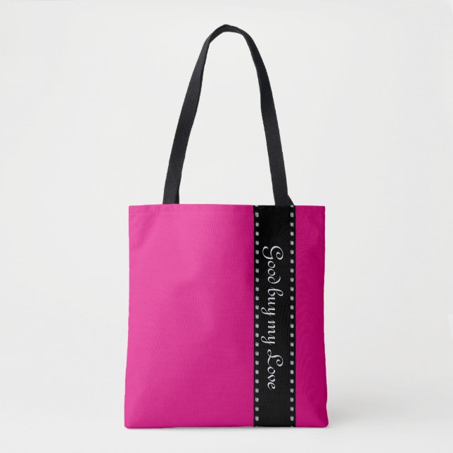 Black Stripes Border with dots garland silver Tote Bag (Front)
