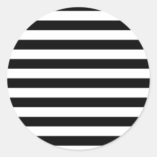 Black Stripes Classic Round Sticker
