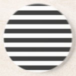 Black Stripes Coaster<br><div class="desc">A black striped pattern on a white background. You can change that background colour to your own favourite colour.</div>