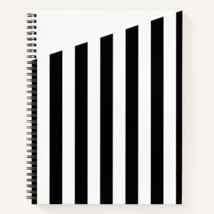 Black Stripes Slanted Top Notebook