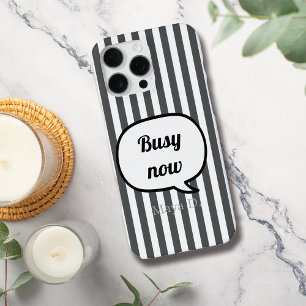 Black Stripes Speech Bubble Personalise iPhone 16 Pro Max Case