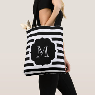 Black Stripes Tote Bag
