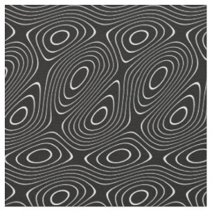 black Stripes Wave Topographic optical art Fabric
