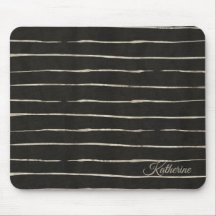 Black Stripes With Your Name Mouse Mat