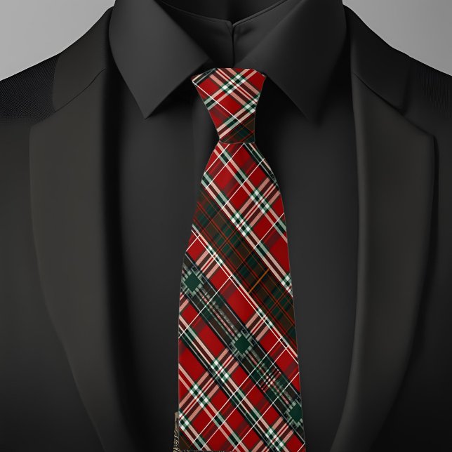 Black Stripped Holiday Plaid Neck Tie (Creator Uploaded)
