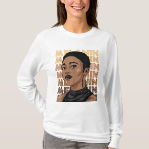 Black Strong Girl Afro Love Melanin African Americ T-Shirt