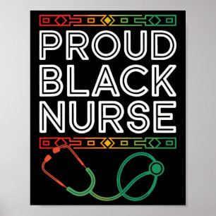 Black Strong Nurse Afro Girl Melanin African Ameri Poster