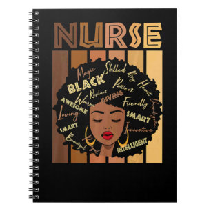 Black Strong Nurse Afro Love Melanin African Ameri Notebook