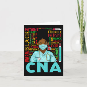 Black Strong Nurse Cna Afro Melanin African Americ Card