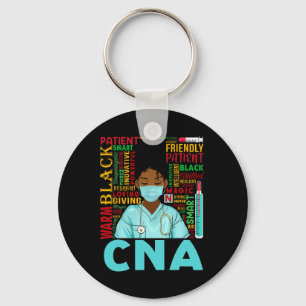 Black Strong Nurse Cna Afro Melanin African Americ Key Ring