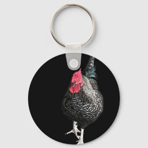 Black Strutting Cockerel No 3 Key Ring