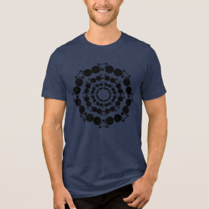 Black Stylised Bikes Mandala Tri-Blend Shirt