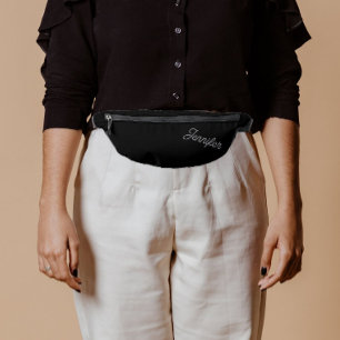 Black Stylised Bridesmaid Name Bum Bags
