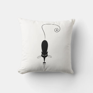 Black Stylised Cats Cushion