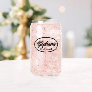 Black Stylised Name Wedding Bridesmaid Glass