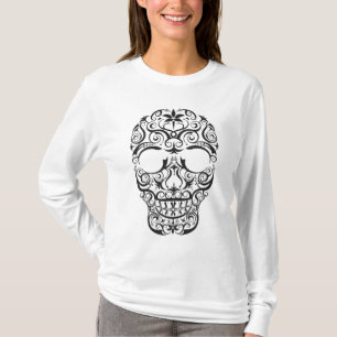 Black Stylised Skull T-Shirt