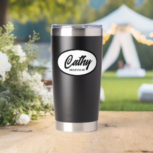 Black Stylised Wedding Bridesmaid Name Insulated Tumbler