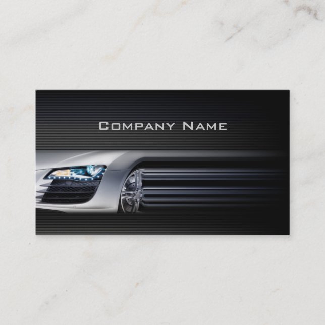Black Stylish Automotive Business Card (Front)