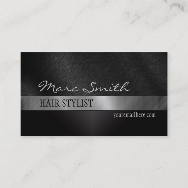 Black Stylish Business Card Two Sided (Front)