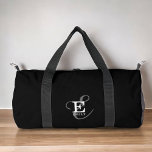 Black Stylish Calligraphy Monogram and Name Duffle Bag<br><div class="desc">A beautiful duffle bag design with an elegant stylish representation of your name and monogram with classic serifs and a more ornate script typography in a balanced and symmetrical harmony. The three elements blend together with a sophisticated harmony and create your own personal branding logo. Shown here with a chic...</div>