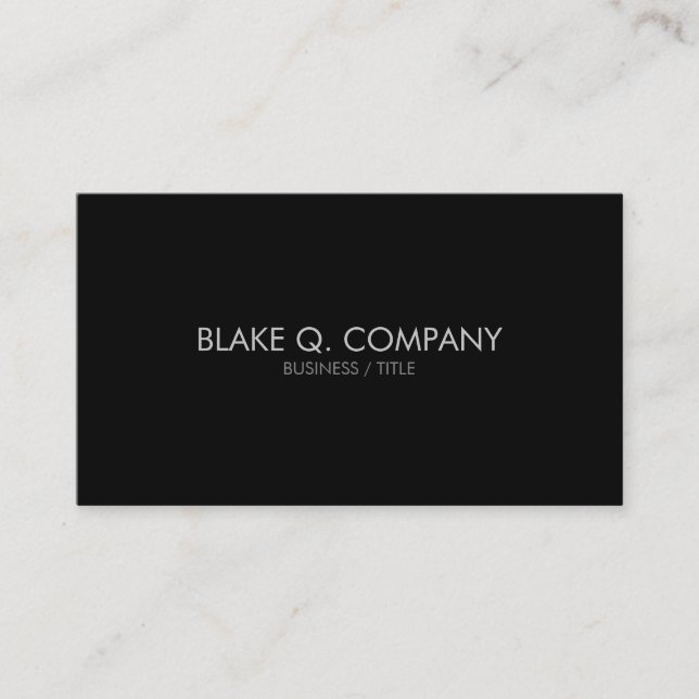 Black Stylish Minimal Professional Business Card (Front)