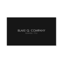 Black Stylish Minimal Professional Business Card