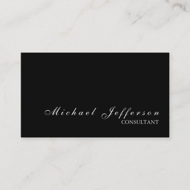 Black Stylish Professional Modern Business Card (Front)
