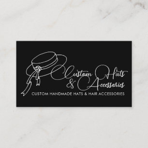 Black Stylist Hair Accessories Wedding Hat Business Card