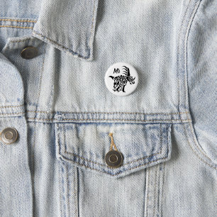 Black Styracosaurus with Tribal War Paint 3 Cm Round Badge