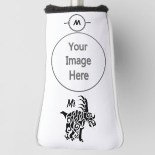 Black Styracosaurus with Tribal War Paint Golf Head Cover