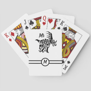 Black Styracosaurus with Tribal War Paint Playing Cards