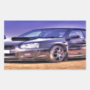 Black Subaru Impreza WRX STi Rectangular Sticker