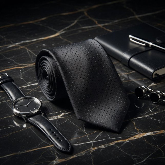 Black Subtle Polka Dot  Tie (Creator Uploaded)