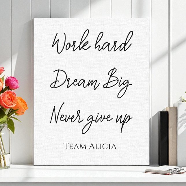 Black Success Quote Office Motivational Workplace Canvas Print (Creator Uploaded)
