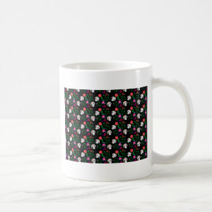 black sugar skull coffee mug