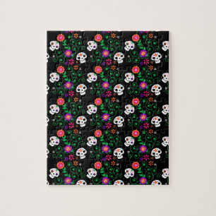 black sugar skull jigsaw puzzle