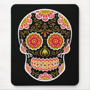 Black Sugar Skull Mouse Pad
