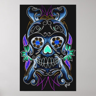 Black Sugar Skull Print