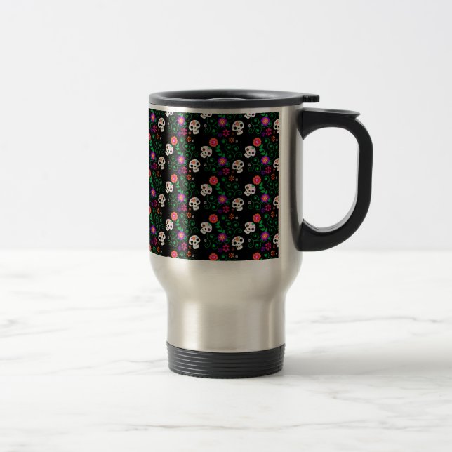black sugar skull travel mug (Right)