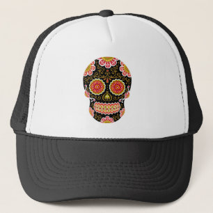 Black Sugar Skull Trucker Hat