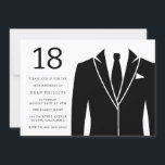 Black Suit & Tie 18th Birthday Party Invitation<br><div class="desc">Black Suit & Tie 18th Birthday Party Invitation
See matching collection in Niche and Nest Store

Many thanks</div>