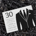 Black Suit & Tie 30th Birthday Party Invitation<br><div class="desc">Black Suit & Tie 30th Birthday Party Invitation

See matching collection in Niche and Nest Store

Many thanks</div>