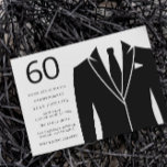 Black Suit & Tie 60th Birthday Party Invitation<br><div class="desc">Black Suit & Tie 60th Birthday Party Invitation

See matching collection in Niche and Nest Store

Many thanks</div>
