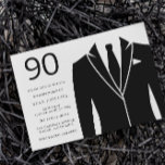 Black Suit & Tie 90th Birthday Party Invitation<br><div class="desc">Black Suit & Tie 90th Birthday Party Invitation

See matching collection in Niche and Nest Store

Many thanks</div>