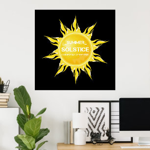 Black summer solstice the longest day of the year poster