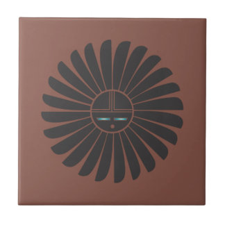 Black Sun on Terracotta Tile