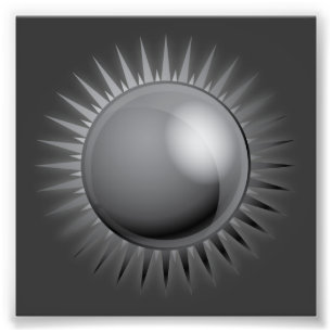 black-sun-vector BLACK GREY GRAY DARK METAL METALL Photo Print